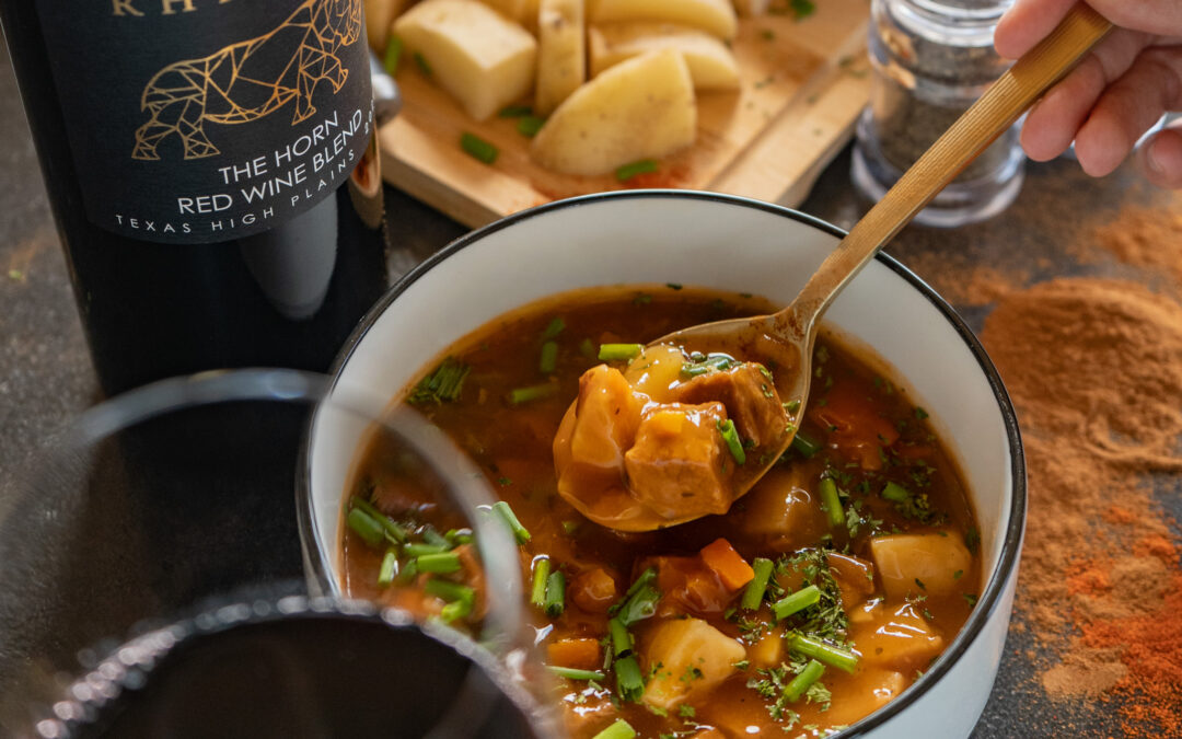 Classic Beef Bourguignon with The Horn Red Blend